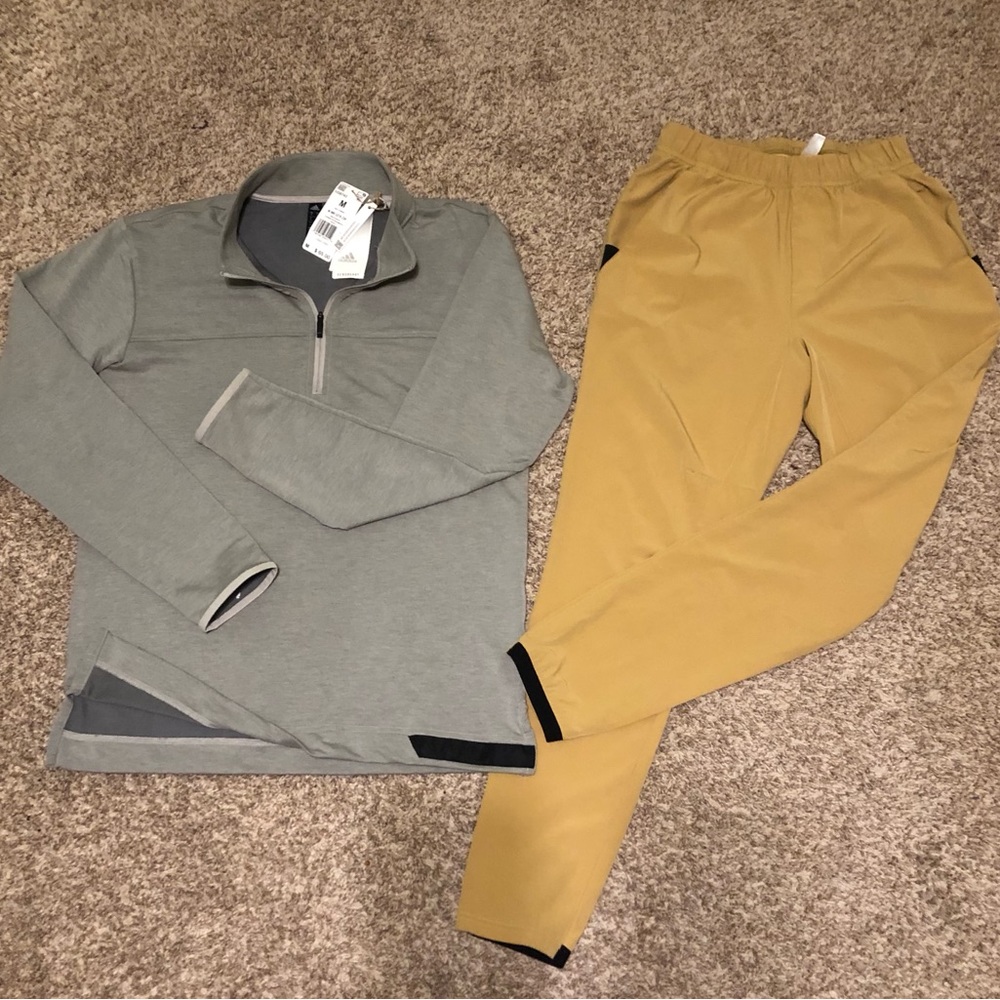 Men’s Adidas Aeroready MEDIUM sweatshirt with Men’s Adidas Aeroready SMALL pants